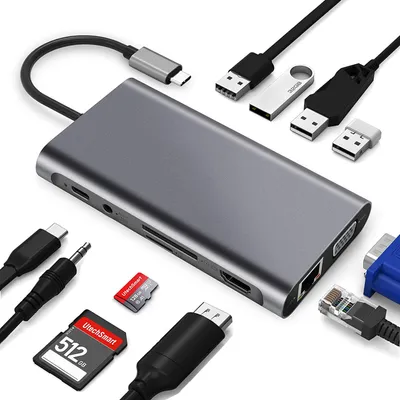 Type-c Docking Station 11-in-one With Hdmi Network Card All-in-one Converter
