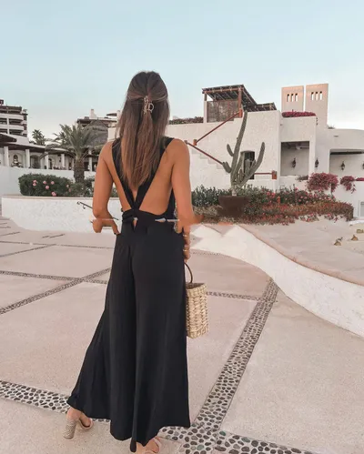 Women's Sling Sleeveless V-Neck Backless Jumpsuit