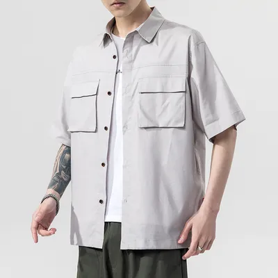Summer drawstring hem tooling short sleeve