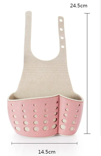 The kitchen sink wheat straw box bag sponge Lishui hanging basket hanging bag double rack