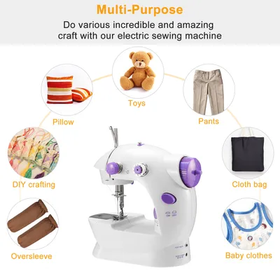 1Pc Electric Sewing Machine For Mothers' Day Gift Portable 2 Speed Overlock Foot With Foot Pedal LED Light