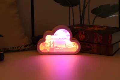 ضوء نحت الورق السحابي USB بجانب السرير وحيد القرن