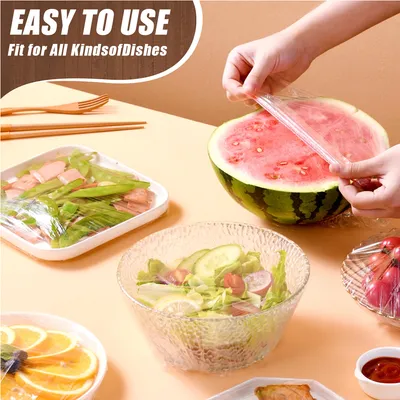 Plastic Bowl Covers Food Cover, Food Keeping Bags Elastic Reusable Plastic Stretch Elastic Food Storage Covers Kitchen Dining Plate Bread Proofing Universal Kitchen Wrap