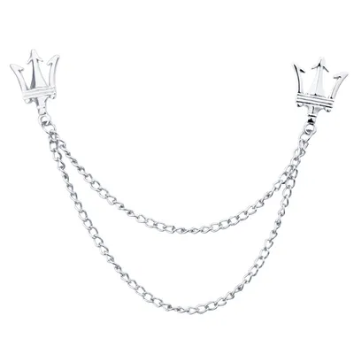 Three-fork Corsage Tassel Chain Pin Shirt