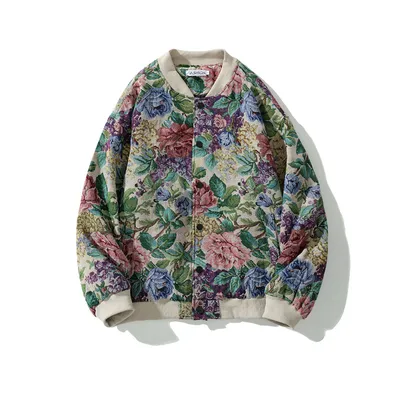 men's retro trend harajuku jacquard jacket