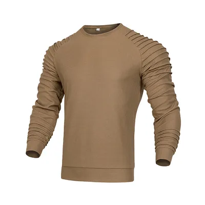 Men's Long-sleeved Shoulder Pleated Sweater