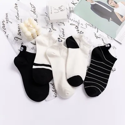 Short Socks Thin Cotton Heel Embroidered Giant Panda Socks Children