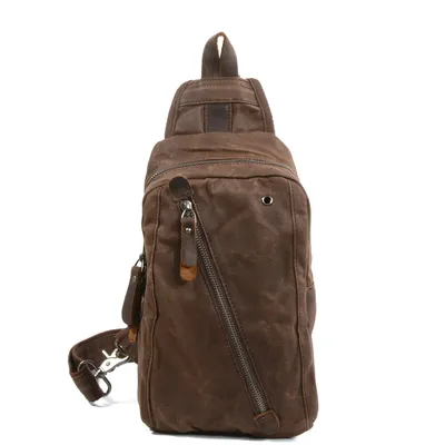 Multifunctional male mini canvas chest bag