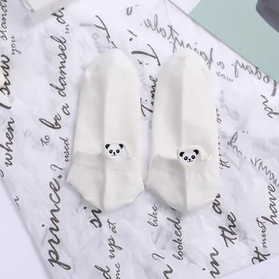 Short Socks Thin Cotton Heel Embroidered Giant Panda Socks Children