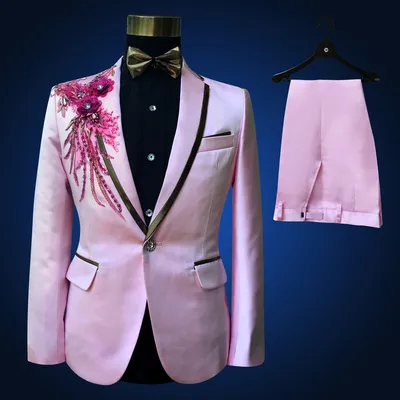 Men's Fashion Personality Suit Slim Three Piece