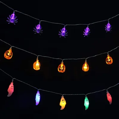 سلسلة أضواء LED على شكل عناكب للهالوين