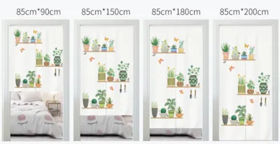 Household fabric door curtain