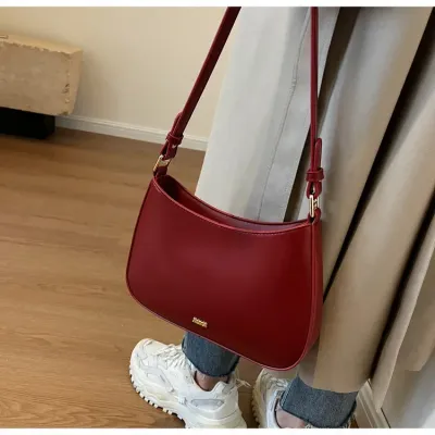 Red Underarm Shoulder Bags For Women New Texture Leather Crossbody Bag Luxury Designer Wedding