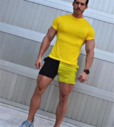 Sports Fitness Shorts Men's Casual Color Matching Mesh