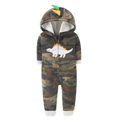 Baby Fleece Long Sleeve Hooded Bodysuit