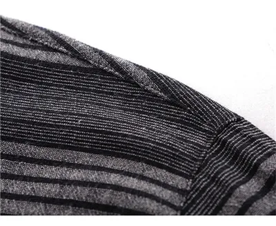 Long Sleeve Shirt Light Business Casual Linen Striped Shirt For Men