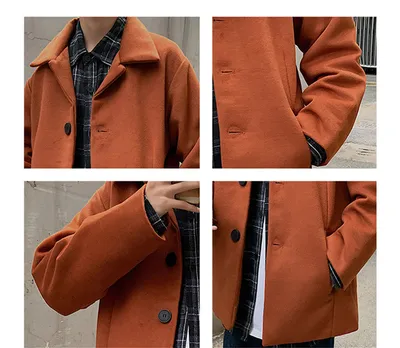 All-match Bf Couple Loose Casual Jacket Woolen Coat Trend