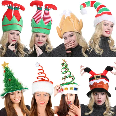 Fancy Christmas Caps Men Women Xmas Trousers Hat Clown Trousers Leg Hat For Party Celebration Home Gift