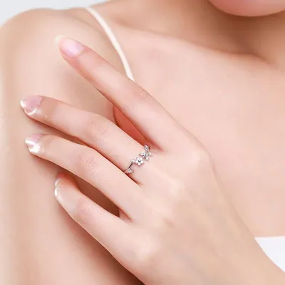 Small Flower Sterling Silver Ring Female Japanese And Korean Simple Index Finger Ring
