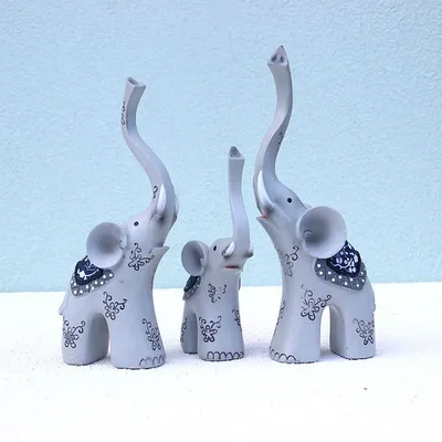 Craft Gift Family Of Three Elephant Decoration