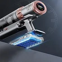 قوة شفط قوية 45 كيلو باسكال، شاشة لمس LED لاسلكية، عمر بطارية يصل إلى 60 دقيقة، مكنسة كهربائية منزلية خفيفة الوزن محمولة باليد لشعر الحيوانات الأليفة