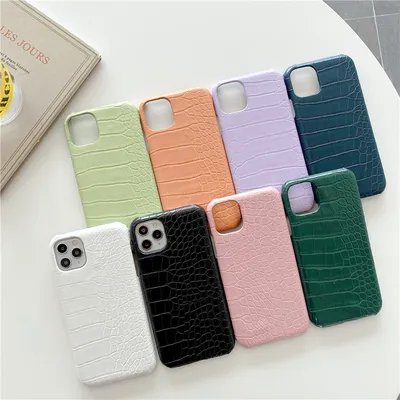 Pattern Leather Phone Case Half Hard Shell