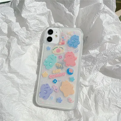 Cute Candy Cat Quicksand Phone Case