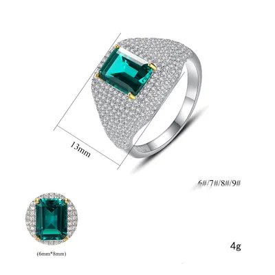 Fashion Simulation Emerald Retro Ring Women