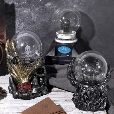 Creative Gift Retro Skull Hand Magic Ball Retro Tower Crafts Flash Static Induction Glass Ball