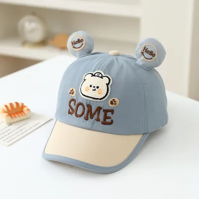 Summer New Cute Little Bear Embroidered Lettered Baby Baseball Cap - A Cartoonish, Fresh And Cool Sun Hat For Kids