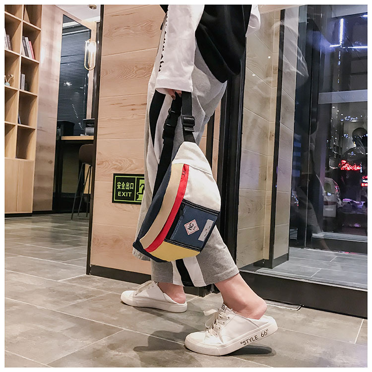 Contrast canvas bag mini sports chest