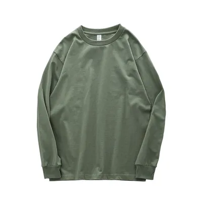 Pure Cotton Loose Sweater Solid Color Bottoming Shirt