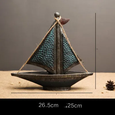 Creative Mediterranean Style Marine Anchor Rudder Retro Model Props Decoration Ornaments Crafts
