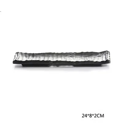Flat rectangular sushi plate