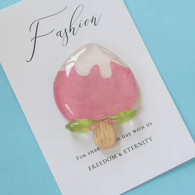 Cartoon Cute Resin Strawberry Jelly Sense Home Decoration Message Sticker