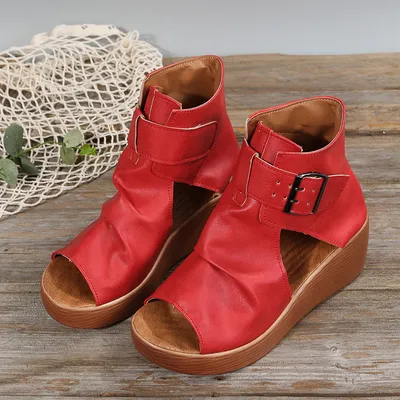 Summer New Style Clip Sandals High-top Solid Color Fold Bag Heel Flat Beach Shoes