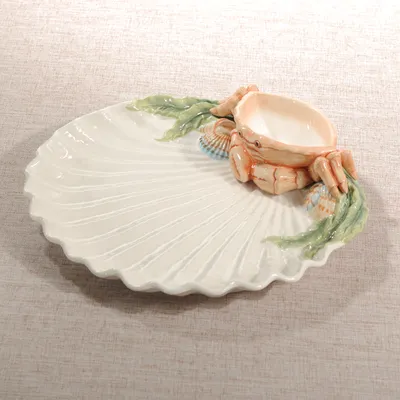 European-style Shell Ceramic Seasoning Plate Household Daily Use