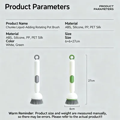 Long Handle Dish Brush With Soap Dispenser, 360 Rotating Pot Scrubber With 6 Adjustable Angles, Non-Scratch Kitchen Cleaning Brush For Pans, Dishes And Sink, Ergonomic Scrub Brush With PET Bristles