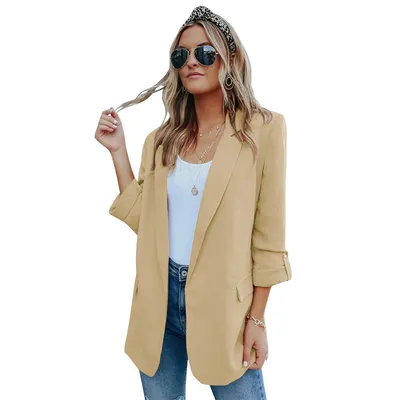 Pure Color Lapel Casual Fashion Small Suit
