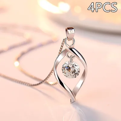 Zircon Twist Fashion Necklace Pendant