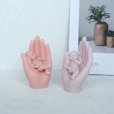 Handheld Kick Baby Aromatherapy Candle Silicone Mold Ornaments