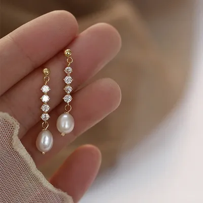 Pearl Earrings Women's Long Temperament