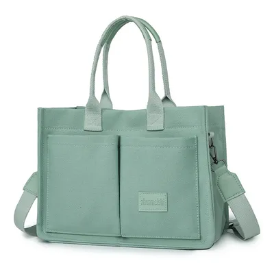 New Canvas Shoulder Bag Women Large Capacity Multi-pocket Handbags Casual Crossbody Shopper Bags