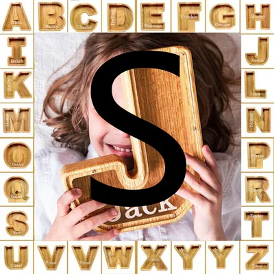 Wooden Piggy Bank Creative English Alphabet Piggy Bank Wooden Acrylic Crafts