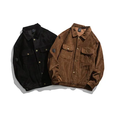 Retro Texture Corduroy Jacket Men And Women Casual Top