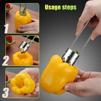 Stainless Steel Vegetables And Fruit Corer Tool, Pear Corer Remover For Kitchen, Easy Fruit Core Remover Device With Comfort Grip, Efficient For Peels, Apples, Pears Handheld