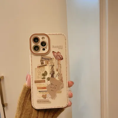 Retro Sticker Phone Case Literary Art
