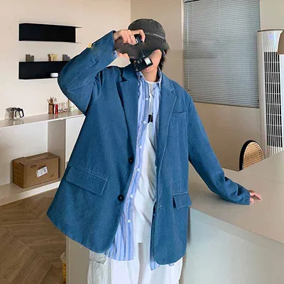 Men's Loose Casual Corduroy Suit Jacket