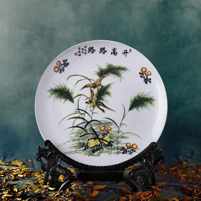 Ceramic Decoration Hanging Plate Office Home Living Room Craft Ornaments