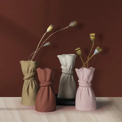 Cloth Bag Ceramic Dry Vase Creative Retro Craft